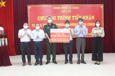 Chương trình tiếp nhận trang thiết bị phòng, chống  dịch Covid-19 do Viettel Lai Châu tài trợ